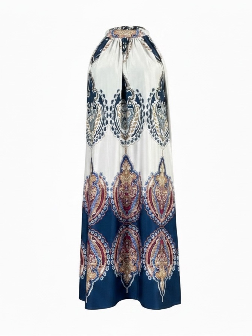 Leo Rosi Bohemian Mini Dress Multicolor Paisley Print Size Large